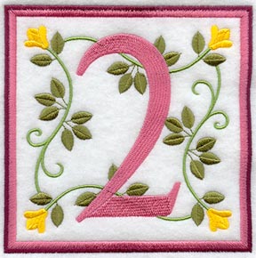 Friendship Square Number 2 - 6 inch (Applique)