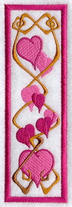 Hearts and Swirls Bookmark (In-the-Hoop)