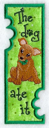 The Dog Ate It Bookmark (Applique) (In-the-Hoop)