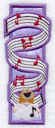 Music Bookmark (Applique) (In-the-Hoop)