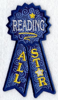 Reading All Star Bookmark (Applique) (In-the-Hoop)