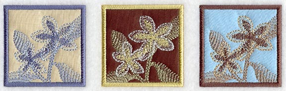 Frangipani Soft Shadow Triptych (Applique)