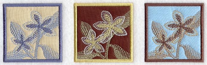Frangipani Soft Shadow Triptych (Applique)
