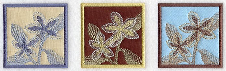 Frangipani Soft Shadow Triptych (Applique)