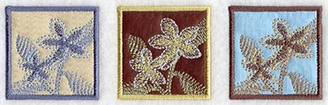 Frangipani Soft Shadow Triptych (Applique)