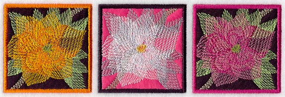 Magnolia Soft Shadow Triptych (Applique)