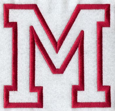 Collegiate Letter M (Applique) (5 Inch)