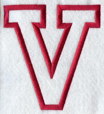 Collegiate Letter V (Applique) (5 Inch)