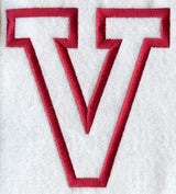 Collegiate Letter V (Applique) (5 Inch)