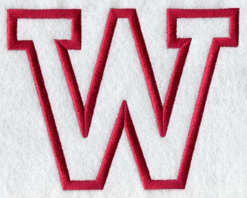 Collegiate Letter W (Applique) (5 Inch)