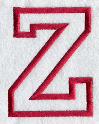 Collegiate Letter Z (Applique) (5 Inch)