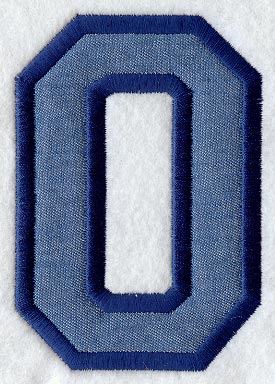 Collegiate Number 0 (Applique) (5 Inch)