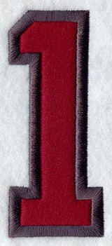 Collegiate Number 1 (Applique) (5 Inch)