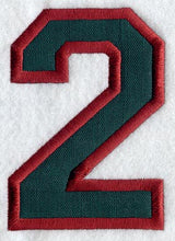 Collegiate Number 2 (Applique) (5 Inch)