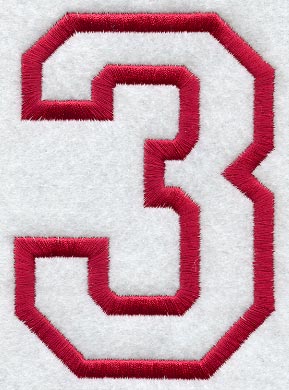 Collegiate Number 3 (Applique) (5 Inch)