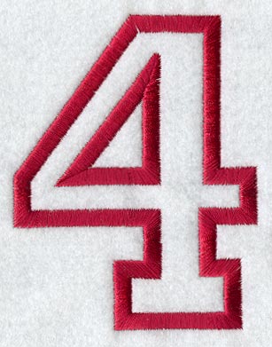 Collegiate Number 4 (Applique) (5 Inch)