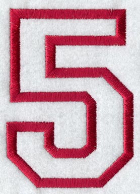 Collegiate Number 5 (Applique) (5 Inch)