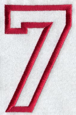 Collegiate Number 7 (Applique) (5 Inch)