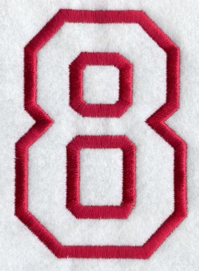 Collegiate Number 8 (Applique) (5 Inch)