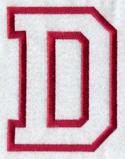 Collegiate Letter D (Applique) (5 Inch)