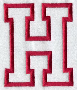 Collegiate Letter H (Applique) (5 Inch)