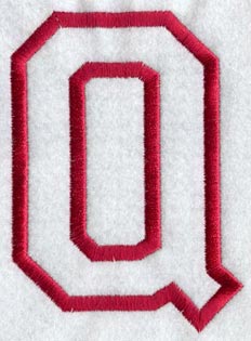 Collegiate Letter Q (Applique) (5 Inch)