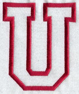 Collegiate Letter U (Applique) (5 Inch)