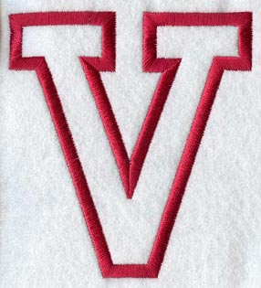 Collegiate Letter V (Applique) (5 Inch)