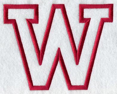 Collegiate Letter W (Applique) (5 Inch)