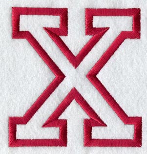 Collegiate Letter X (Applique) (5 Inch)