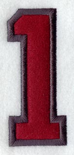 Collegiate Number 1 (Applique) (5 Inch)