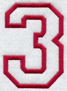 Collegiate Number 3 (Applique) (5 Inch)