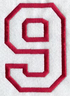 Collegiate Number 9 (Applique) (5 Inch)