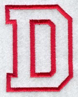 Collegiate Letter D (Applique) (5 Inch)