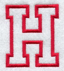 Collegiate Letter H (Applique) (5 Inch)