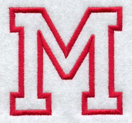 Collegiate Letter M (Applique) (5 Inch)