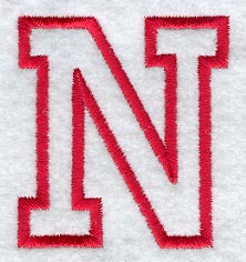 Collegiate Letter N (Applique) (5 Inch)