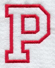 Collegiate Letter P (Applique) (5 Inch)