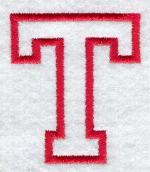 Collegiate Letter T (Applique) (5 Inch)