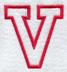 Collegiate Letter V (Applique) (5 Inch)