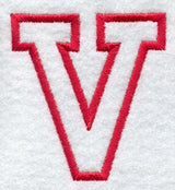 Collegiate Letter V (Applique) (5 Inch)