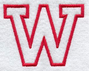 Collegiate Letter W (Applique) (5 Inch)