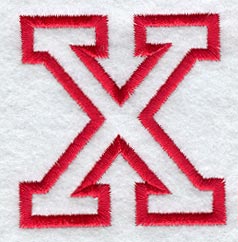 Collegiate Letter X (Applique) (5 Inch)