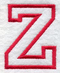 Collegiate Letter Z (Applique) (5 Inch)