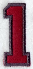 Collegiate Number 1 (Applique) (5 Inch)