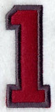 Collegiate Number 1 (Applique) (5 Inch)