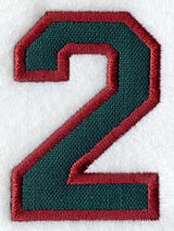 Collegiate Number 2 (Applique) (5 Inch)