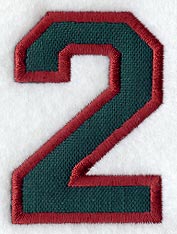 Collegiate Number 2 (Applique) (5 Inch)