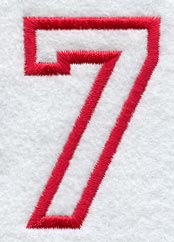 Collegiate Number 7 (Applique) (5 Inch)