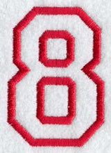 Collegiate Number 8 (Applique) (5 Inch)
